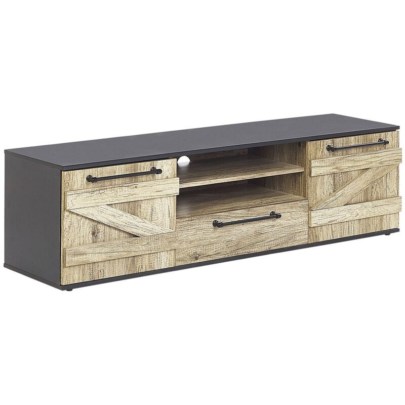 

Mueble TV madera clara/negro SALTER