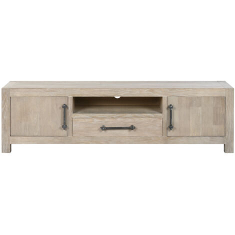 Mueble Tv Madera De Hevea Metal 160X40X46,5