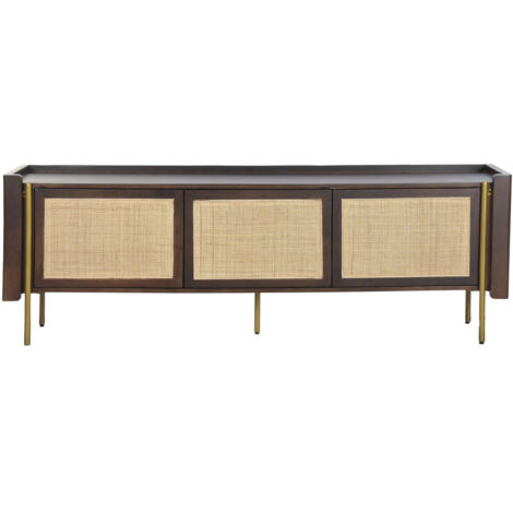 Mueble Tv Mango Fibra 160X40X55 Marron Oscuro
