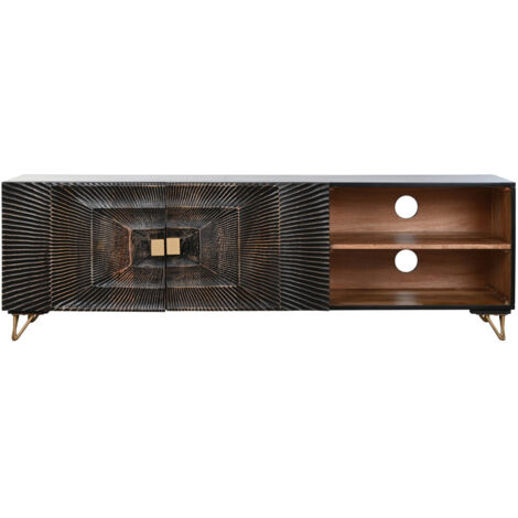 Mueble Tv Mango Metal 160X40X50 Mandala Negro