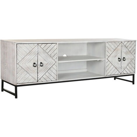 Mueble Tv Mango Metal 180X40X60 Blanco MB200025
