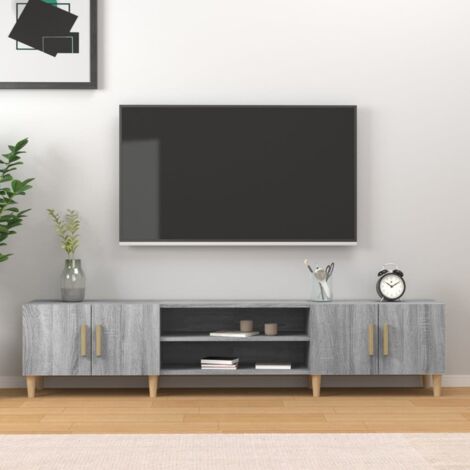 Muebles para el hogar Mueble TV Negro 180x30x50 cm tamaño Madera y