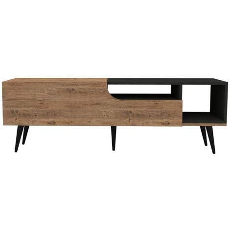 Mueble TV, mesa TV, mueble bajo. Stand Atlantic Pino Antracita