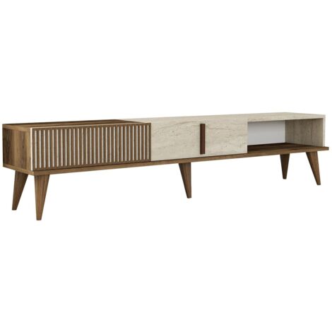 Mueble TV, mesa TV, mueble bajo. Stand Nuez Travertine