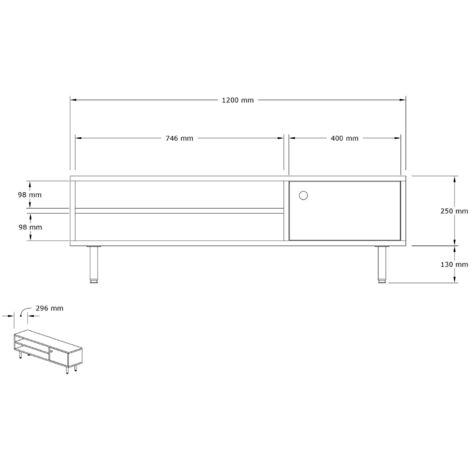 Mueble TV, mesa TV, mueble bajo. Unit Sapphire Roble