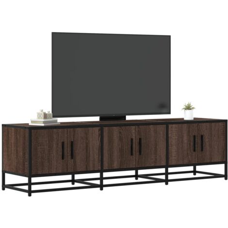 Mueble TV metal y madera ingeniería marrón roble 150x35x41 cm
