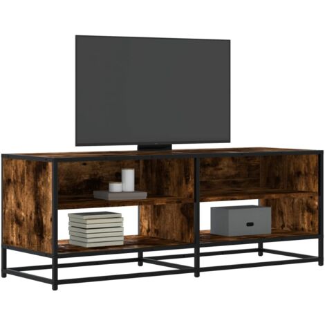 Mueble TV metal y madera ingeniería roble humo 120,5x40x46 cm