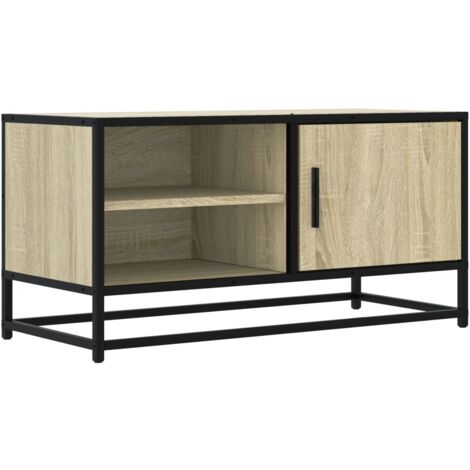 Mueble TV metal y madera ingeniería roble Sonoma 80x34,5x40 cm vidaXL