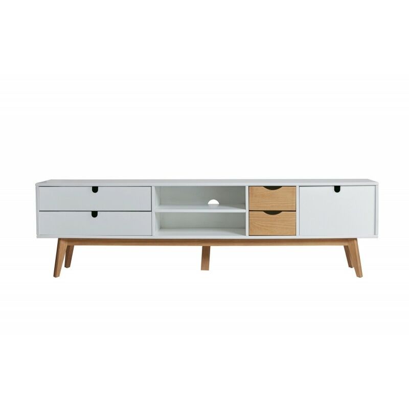 

Kitkay - Mueble TV Milano de 180 cm. 1P4C Blanco-Cera