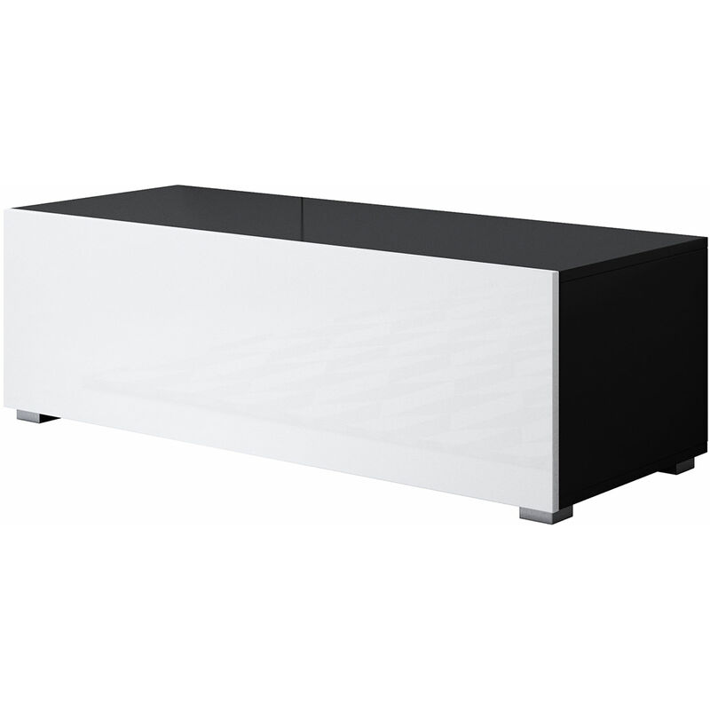 

Muebles Bonitos - Mueble TV modelo Luke H1 (100x32cm) color negro y blanco con patas estándar