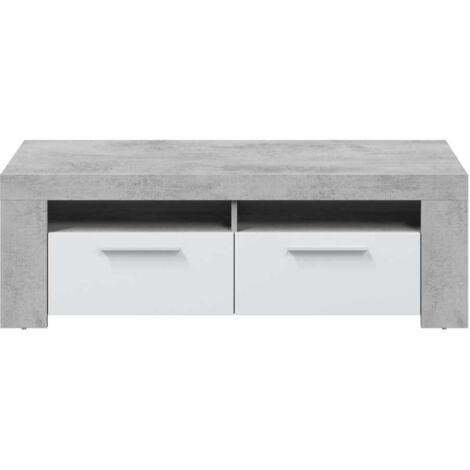 FRS Mueble TV modelo Urbi en cemento y blanco Artik. 120 cm (Ancho) x 40 cm (Alto) x 42 cm (Fondo)