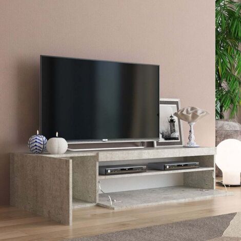 Mueble TV moderno con puerta y cajón abatible 150cm Daiquiri Concrete M
