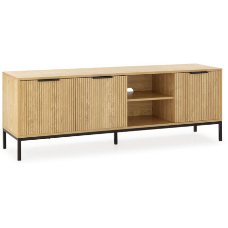 Mueble Tv Mónica 3 puertas color Roble