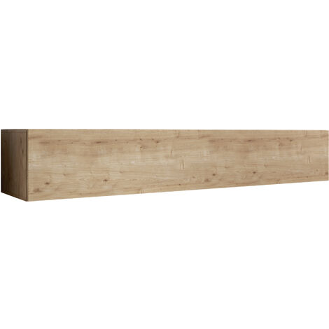 Mueble TV  Mueble de televisión  Colgante  Mueble de Salón  1 puerta 3 compartimentos  roble Acabado en mate  180x30x40cm  Modelo Aitana M2