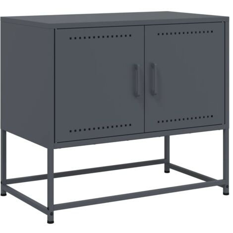 Mueble TV multimedia estante para televisión buffet para televisión comedor salón dormitorio antracita 68,5 x 39 x 60,5 cm acero antracita 020026406