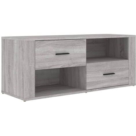 Mueble TV multimedia estante para televisión buffet para televisión comedor salón dormitorio sonoma 100 x 35 x 40 cm madera contrachapada gris 020028326
