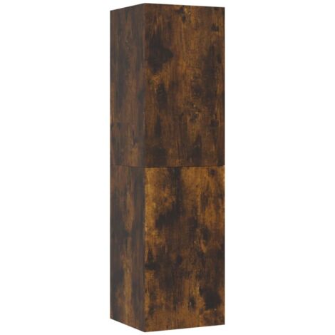 Mueble TV multimedia estante para televisión buffet para televisión comedor salón dormitorio suspendido roble ahumado 30,5 x 30 x 110 cm marrón 020028124