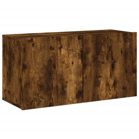 Mueble TV multimedia estante para televisión buffet para televisión comedor salón dormitorio suspendido roble ahumado 80 x 30 x 41 cm marrón 020028140