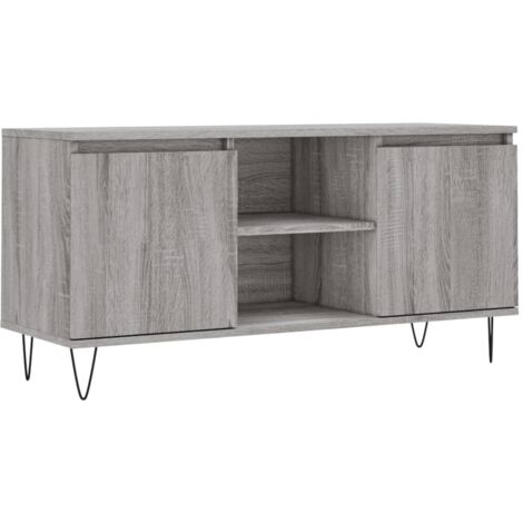 Mueble TV multimedia Estante TV Aparador TV Comedor Sala Dormitorio Sonoma 104 x 35 x 50 cm Madera de ingeniería gris 020028374