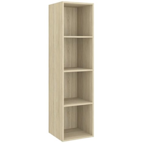 Mueble TV multimedia Estante TV Aparador TV Comedor Salón Dormitorio Montaje en pared Roble Sonoma 37 x 37 x 1425 cm Madera de ingeniería marrón 020028150