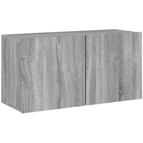 Mueble TV multimedia Estante TV Buffet TV Comedor Salón Dormitorio Pared Sonoma 80 x 30 x 41 cm Gris 020028192