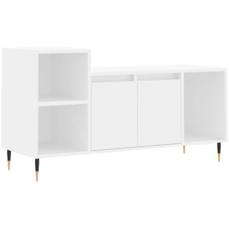 Mueble TV multimedia estantería para televisión buffet para televisión comedor salón dormitorio 100 x 35 x 55 cm madera contrachapada blanco 020025507