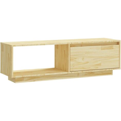 Mueble TV multimedia estantería para televisión buffet para televisión comedor salón dormitorio 110 x 30 x 33,5 cm madera maciza de pino marrón 020025706