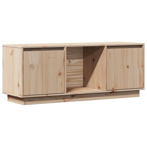Mueble TV multimedia estantería para televisión buffet para televisión comedor salón dormitorio 110,5 x 35 x 44 cm madera maciza de pino marrón 020025776