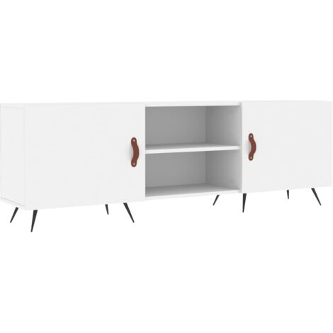 Mueble TV multimedia estantería para televisión buffet para televisión comedor salón dormitorio 150 x 30 x 50 cm madera contrachapada blanca 020025988