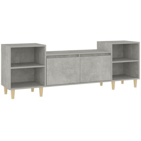 Mueble TV multimedia estantería para televisión buffet para televisión comedor salón dormitorio 160 x 35 x 55 cm madera contrachapada gris 020026063