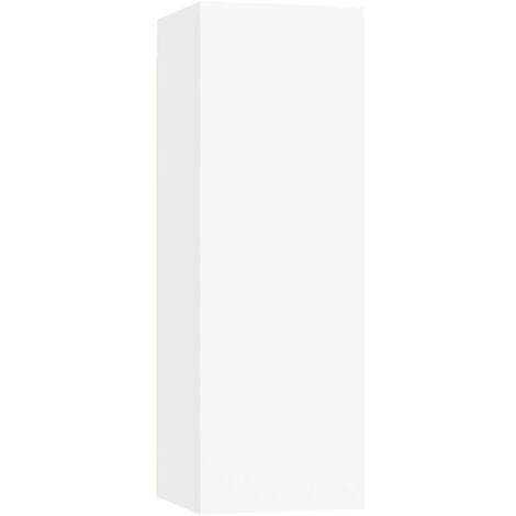 Mueble TV multimedia estantería para televisión buffet para televisión comedor salón dormitorio 30,5 x 30 x 90 cm madera contrachapada blanca 020026124
