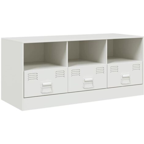 Mueble TV multimedia estantería para televisión buffet para televisión comedor salón dormitorio 99 x 39 x 44 cm acero blanco 020026367
