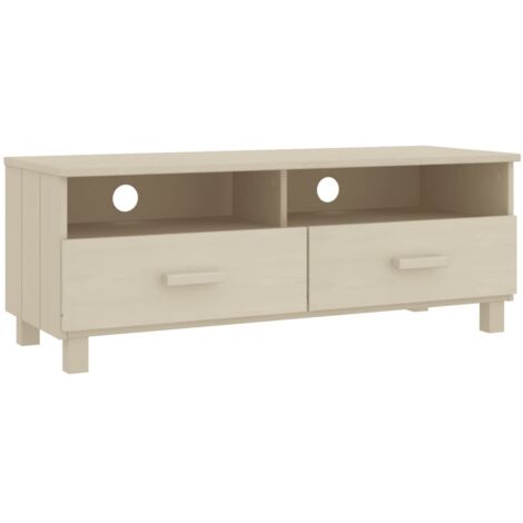 Mueble TV multimedia estantería para televisión buffet para televisión comedor salón dormitorio miel 106 x 40 x 40 cm madera maciza de pino marrón 020027635