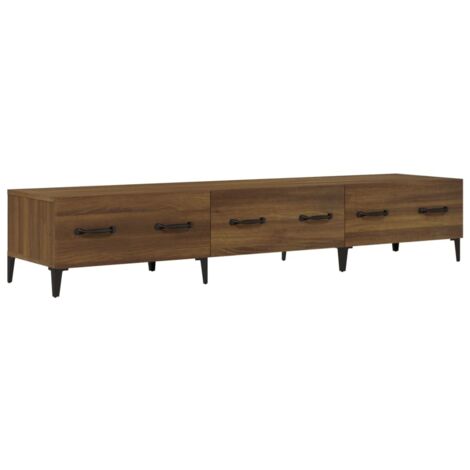 Mueble TV multimedia estantería para televisión buffet para televisión comedor salón dormitorio roble 150 x 34,5 x 30 cm madera contrachapada marrón 020027179