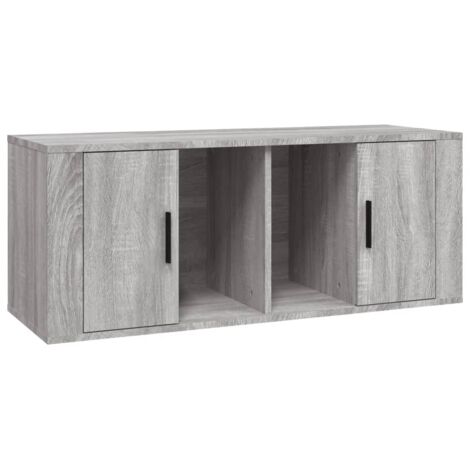 Mueble TV multimedia estantería para televisión buffet para televisión comedor salón dormitorio sonoma 100 x 35 x 40 cm madera contrachapada gris 020028330