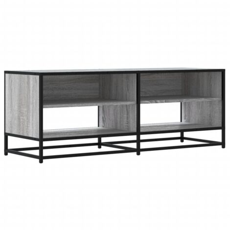 Mueble TV multimedia estantería para televisión buffet para televisión comedor salón dormitorio sonoma 120,5 x 40 x 46 cm madera contrachapada y metal gris 020028381