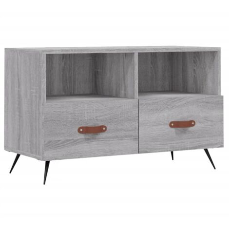 Mueble TV multimedia estantería para televisión buffet para televisión comedor salón dormitorio sonoma 80 x 36 x 50 cm madera contrachapada gris 020028471