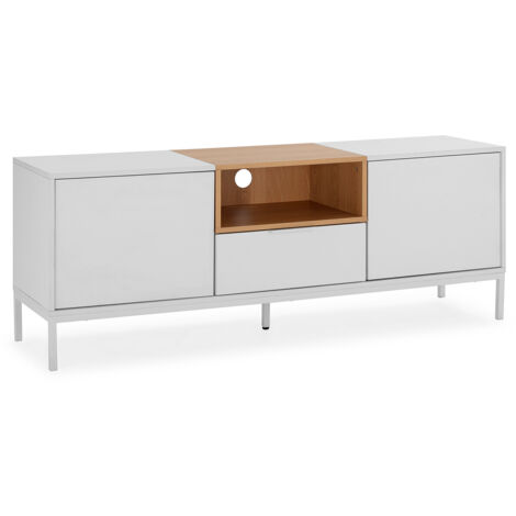 Mueble Tv Nieve 2 puertas 1 cajón Blanco