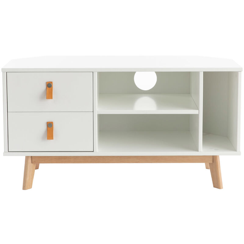 

Mueble TV nórdico con cajones blanco y madera ROHAN