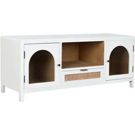 Mueble Tv Paulownia Cristal 120X40X50 Blanco