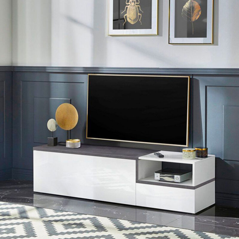 

Mueble de TV salón 160 cm 2 puertas 1 compartimento diseño Zet Kiwey Ardesia M