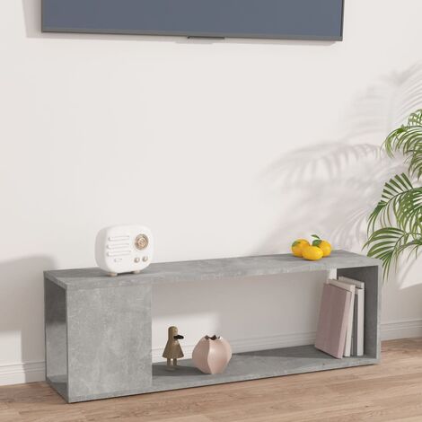 MAISON CHIC Mueble TV salón - Mesa de TV - Mueble de televisión madera contrachapada gris hormigón 100x24x32 cm DSA90494 MaisonChic