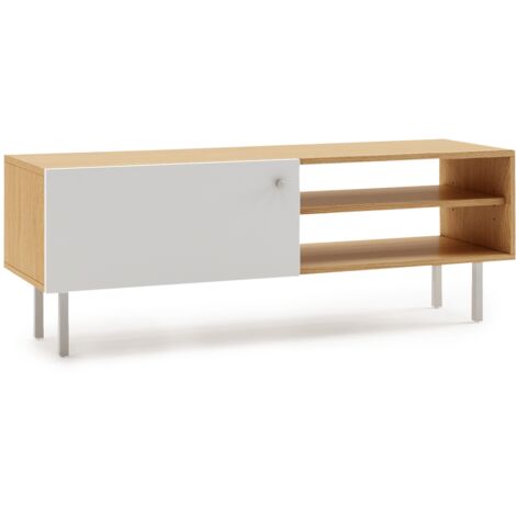 Mueble TV salon moderno madera modulo comedor diseño nordico 110x35x40cm madera