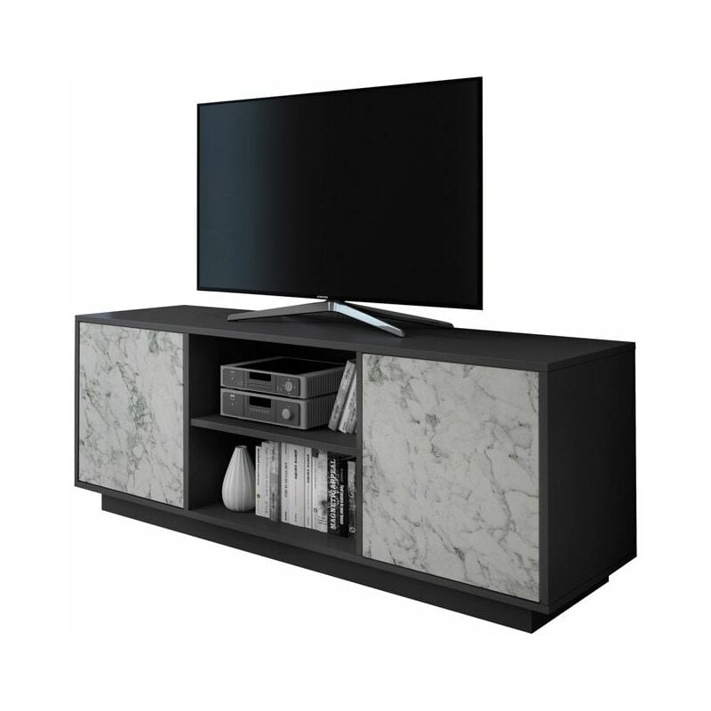 

Mueble TV Solid 140Grafito - Mármol blanco