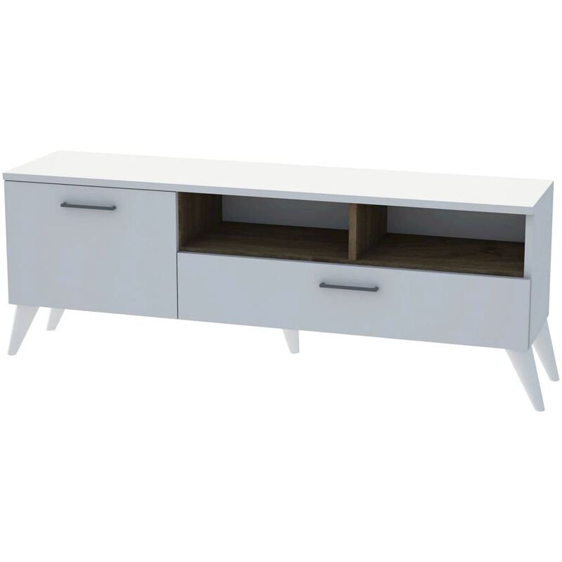 

Homemania Mueble para TV Sun blanco y nogal 120x31,7x48,6 cm - Multicolor
