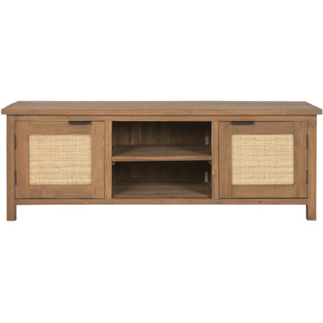 Mueble Tv Teca Reciclada Ratan 140X45X50 Marron