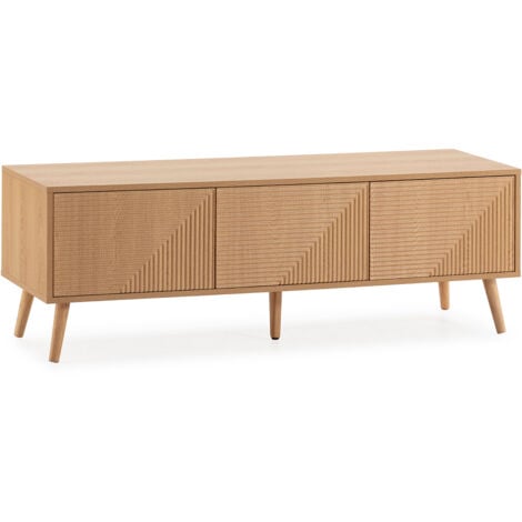 VS VENTA-STOCK Mueble Tv Telmo 3 puertas color Roble 130 cm