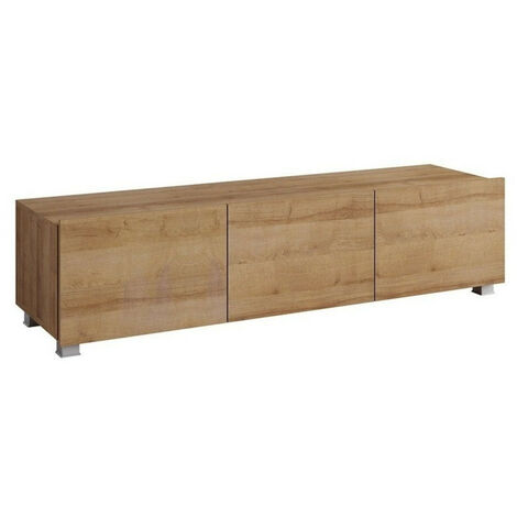 Mueble TV Tivdalu 103, Roble dorado, Número de puertas: 3, Número de cajones: 0, 150x37x43cm