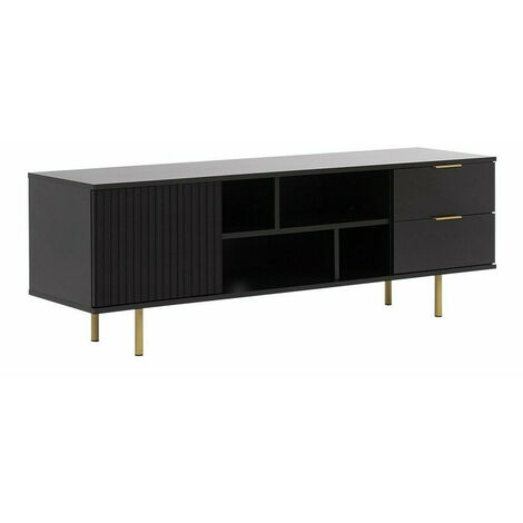 Mueble TV Virdomi 105, Negro, Número de puertas: 0, Número de cajones: 0, 150x52x41cm