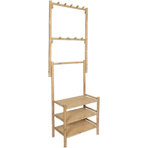 Mueble vestidor 3 estantes bambú para montar - bambú - Tendance